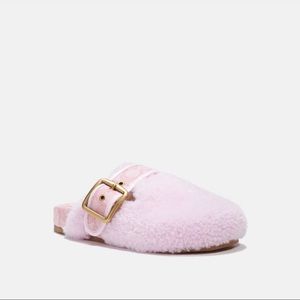 Coach Pale Pink Shearling Clog